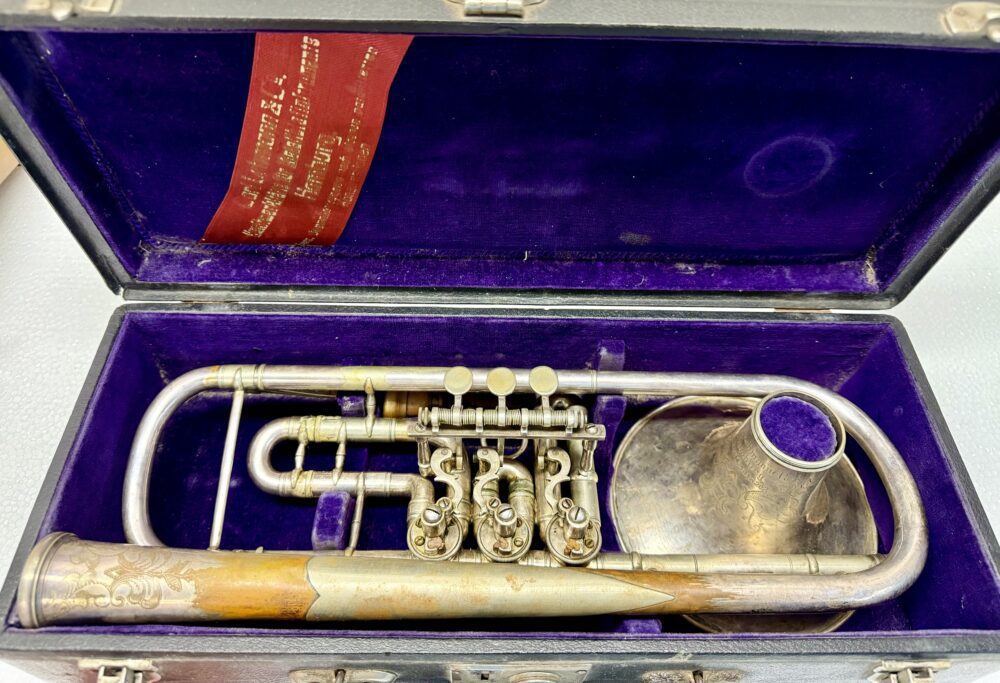 Lehmann Bb Rotary Trumpet c. 1925 - Rare with Cut Bell