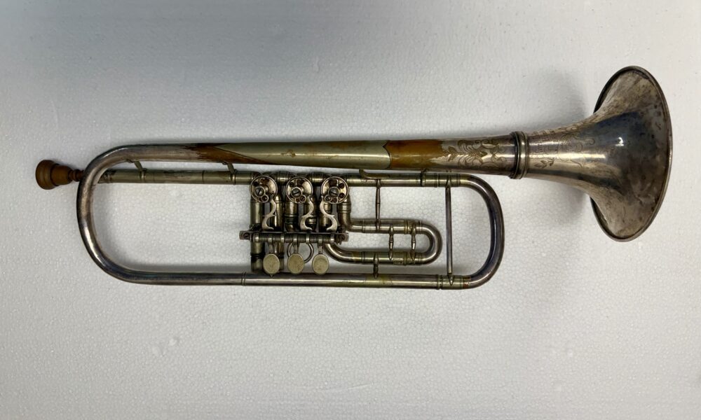 Lehmann Bb Rotary Trumpet c. 1925 - Rare with Cut Bell - Image 2