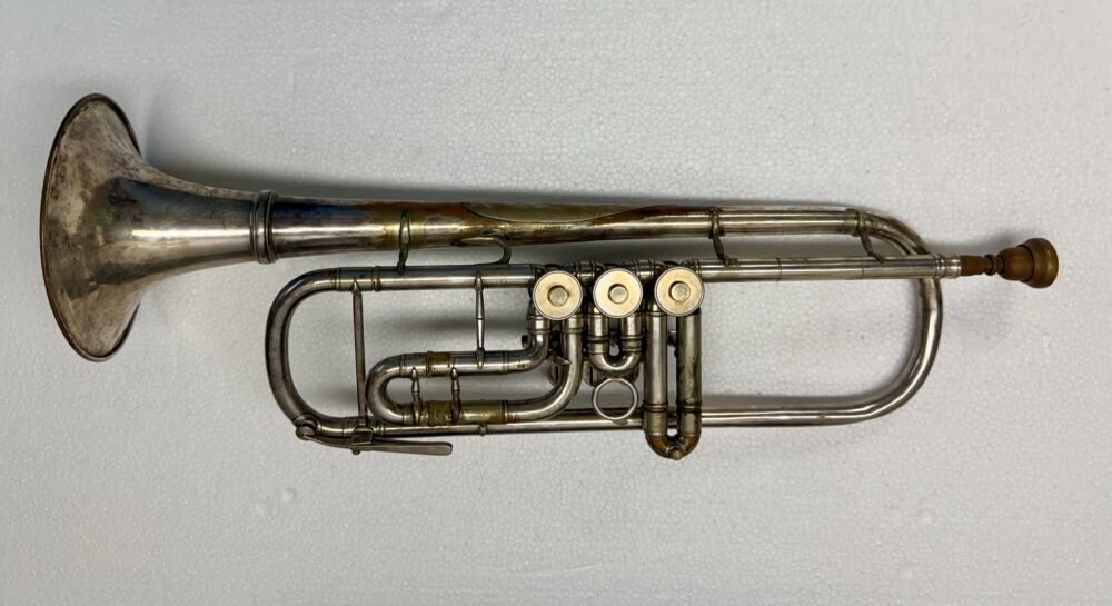 Lehmann Bb Rotary Trumpet c. 1925 - Rare with Cut Bell - Image 3