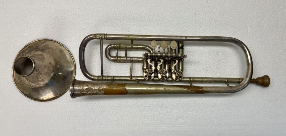 Lehmann Bb Rotary Trumpet c. 1925 - Rare with Cut Bell - Image 6
